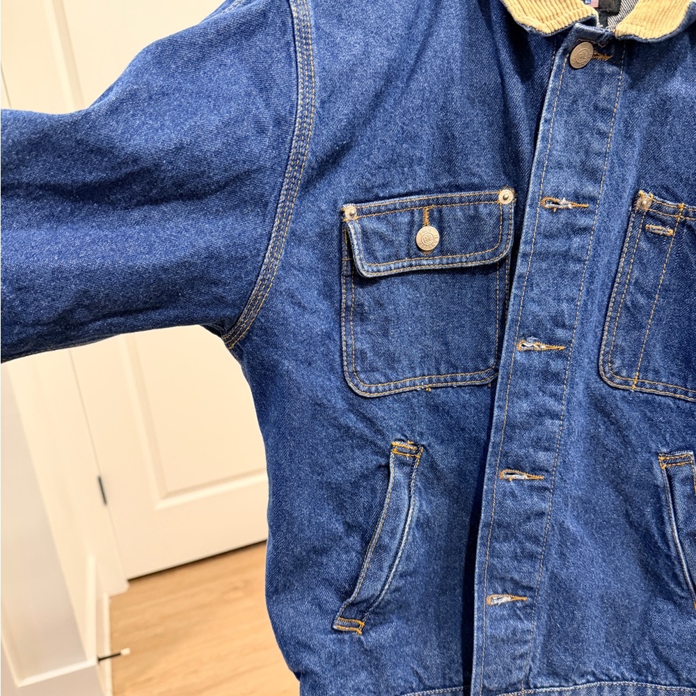 Ralph Lauren Polo Jeans Vintage 90s Denim Jacket Corduroy Collar Mens Large - Picture 3 of 11